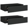 vidaXL Zidne police s ladicom 2 kom crne 40 x 23,5 x 10 cm MDF