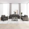vidaXL 3-dijelni set sofa s jastucima sivi od umjetne kože