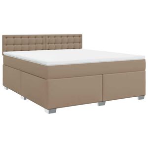 vidaXL Krevet box spring s madracem cappuccino 180x200 cm umjetna koža