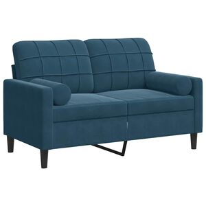 vidaXL Dvosjed s ukrasnim jastucima plavi 120 cm bar&scaron;unasti