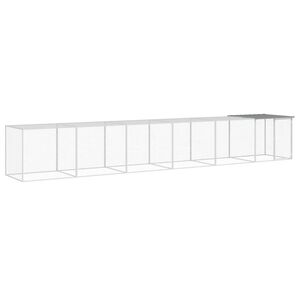 vidaXL Kavez za koko&scaron;i s krovom svjetlosivi 603x98x90 cm čelični