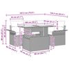 vidaXL Sjedeća garnitura za vrt s jastukom 5 pcs Bež Poli Ratan