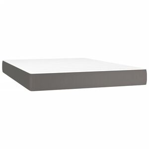 vidaXL Madrac s džepičastim oprugama srednje tvrdoće sivi 140x200x20 cm umjetne kože