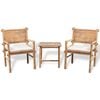 vidaXL 3-dijelni bistro set od bambusa s jastucima