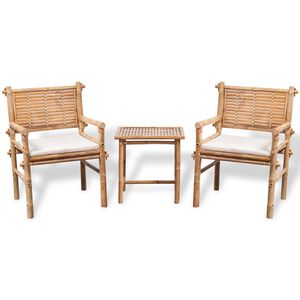 vidaXL 3-dijelni bistro set od bambusa s jastucima