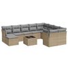 vidaXL 11-dijelni set vrtnih sofa od poliratana s jastucima bež