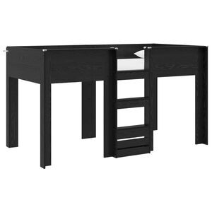 vidaXL Krevet na kat za djecu s madracem Crni hrast 100 x 200 cm