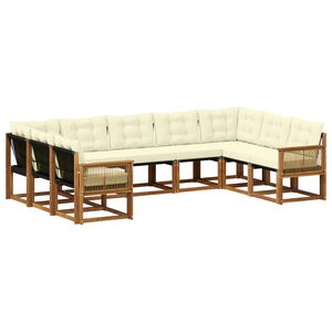 vidaXL Set vanjskih sofa 9 kom. Prirodna i krem