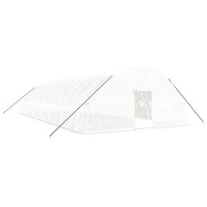 vidaXL Plastenik s čeličnim okvirom bijeli 84 m&sup2; 14 x 6 x 2,85 m
