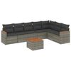 vidaXL 8-dijelni set vrtnih sofa od poliratana s jastucima sivi