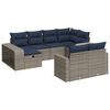 vidaXL 10-dijelni set vrtnih sofa od poliratana s jastucima sivi