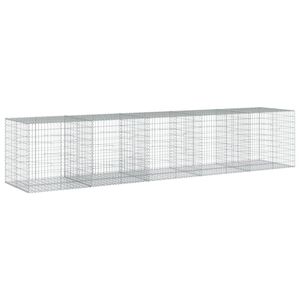 vidaXL Gabionska ko&scaron;ara s poklopcem 500x100x100 cm pocinčano željezo