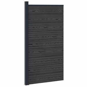 vidaXL Panel ograde WPC i aluminij Crna