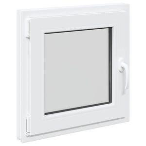 vidaXL Prozor za podrum RISOR 50 x 50 cm PVC i staklo Bijela