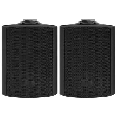 vidaXL Zidni stereo zvučnici 2 kom crni unutarnji/vanjski 100 W