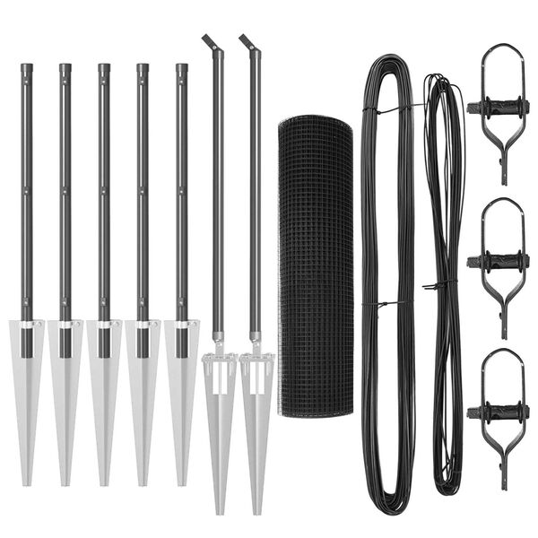vidaXL Stup za ogradu Siva 10 x 0,5 m (mreža 25 x 25 mm) Čelik