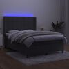 vidaXL Krevet box spring s madracem LED tamnosivi 140x190 cm bar&scaron;un
