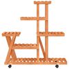 vidaXL Stalak za cvijeće s kotačima 95x25x101 cm od masivne jelovine