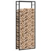 vidaXL Stalak za drva za ogrjev mat crni 80x28x222 cm čelik