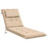 vidaXL Jastučić za ležaljku GEMERT 100% poliester Krem 190 x 50 x 9 cm