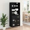 vidaXL Highboard Crni hrast 69,5 x 32,5 x 180 cm Konstruirano drvo