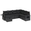 vidaXL 7-dijelni set vrtnih sofa od poliratana s jastucima crni