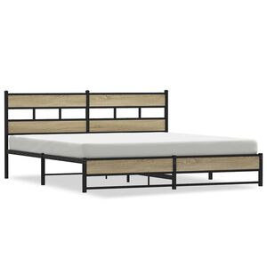 vidaXL Metalni okvir kreveta bez madraca boja hrasta sonome 180x200 cm