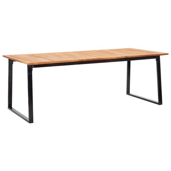 vidaXL 9-dijelni vrtni blagovaonski set poliratan i drvo bagrema crni