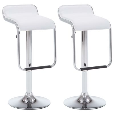 vidaXL Okretne barske stolice od umjetne kože 2 kom bijele