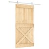 vidaXL Klizna vrata Prirodna i bijela 100 x 210 cm Čvrsta borovina