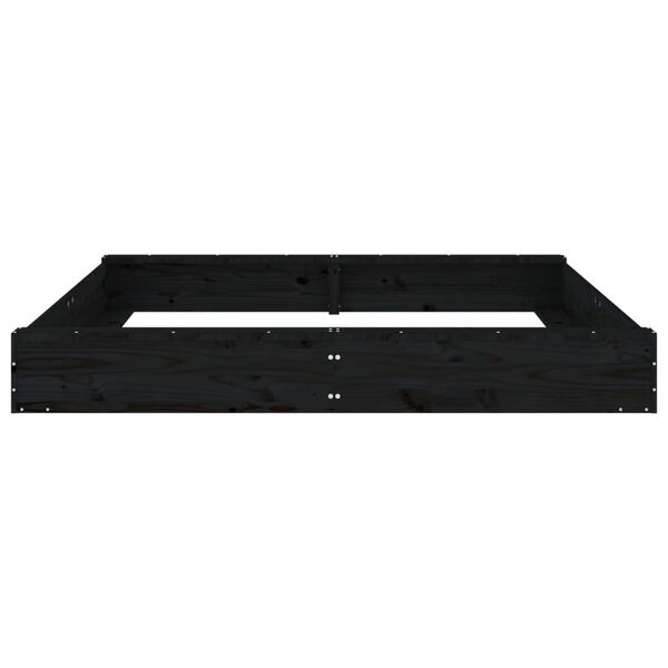 vidaXL Pje&scaron;čanik sa sjedalima crni četvrtasti od masivne borovine