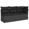 vidaXL Vrtna sofa s jastucima za 3 osobe, crna, poliratan