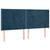 vidaXL Uzglavlje s u&scaron;ima tamnoplavo 203x16x118/128 cm bar&scaron;unasto