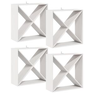 vidaXL Stalak za vino 4 pcs Bijelo 62 x 25 x 62 cm Čvrsto borovo drvo
