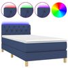 vidaXL Krevet box spring s madracem LED plavi 80 x 200 cm od tkanine