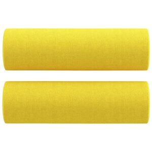 vidaXL Ukrasni jastuci 2 kom svjetložuti &Oslash; 15 x 50 cm od tkanine