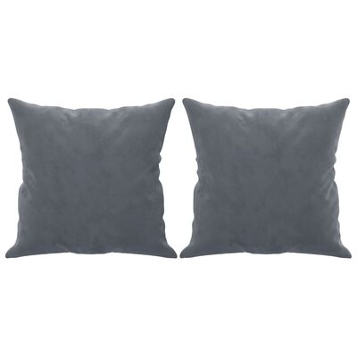 vidaXL Dvosjed s ukrasnim jastucima tamnosivi 120 cm baršunasti