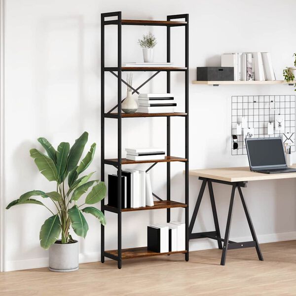 vidaXL Polica Dimljeni hrast 40 x 30 x 85 cm Konstruirano drvo