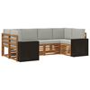 vidaXL Set vanjskih sofa 6 kom. Prirodna i svjetlosiva Poliester
