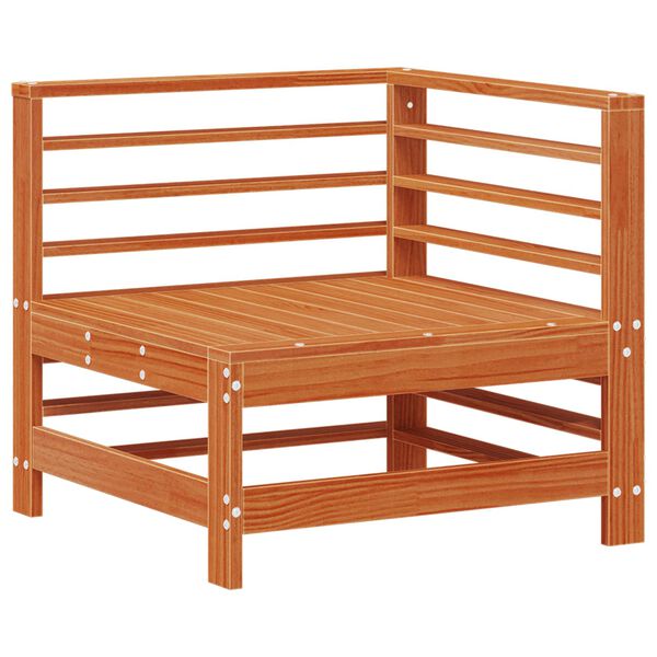 vidaXL Set lounge namje&scaron;taja za vrt 7 pcs Vosak Smeđa Masivna borovina