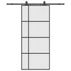 vidaXL Klizna vrata s priborom crna 90 x 205 cm od ESG stakla