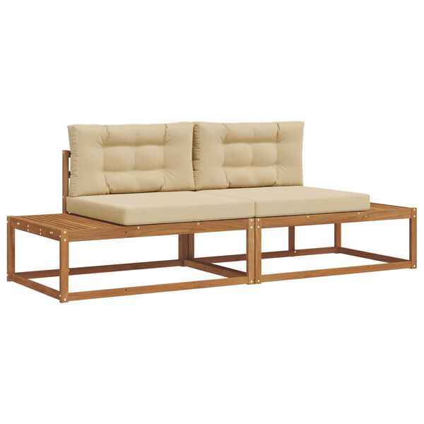 vidaXL Set vanjskih sofa s jastukom 2 Komad Prirodna i bež