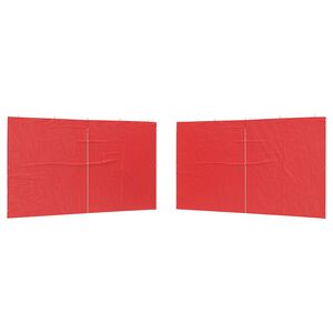 vidaXL Zid &scaron;atora za zabavu 2 pcs Crvena 400 x 195 cm PE i čelik
