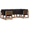 vidaXL Set vanjskih sofa s jastukom 6 pcs Prirodna i crna