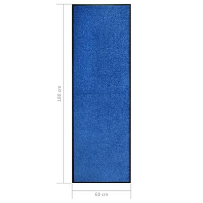 vidaXL Otirač perivi plavi 60 x 180 cm