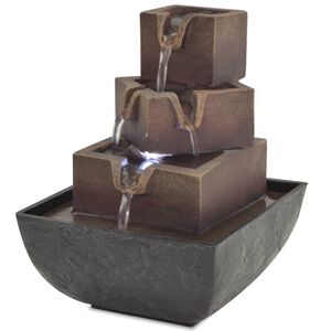 vidaXL Unutarnja fontana s LED svjetlom od poliesterske smole