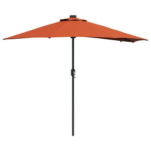 vidaXL Vrtni suncobran Terakota 294 x 150 x 223 cm Poliester i čelik