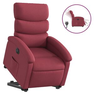 vidaXL Električni naslonjač na podizanje od tkanine boja vina