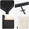 vidaXL Vrtni set za objed s jastukom 5 pcs Crna Poli ratan