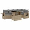 vidaXL 6-dijelni set vrtnih sofa s jastucima bež od poliratana
